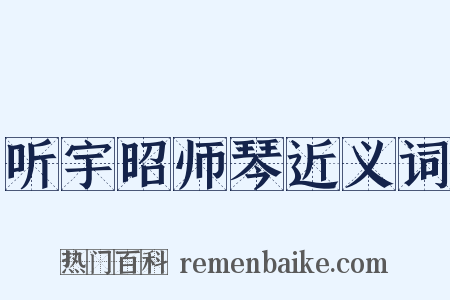 听宇昭师琴近义词是什么意思的图片